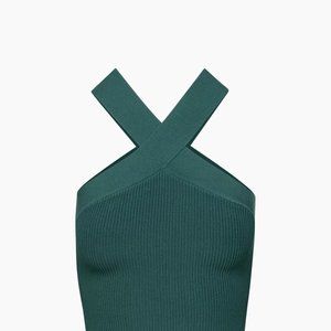 Aritzia Babaton Sculpt Knit Criss Cross Tank, Waist, Monarch Teal, Size Small